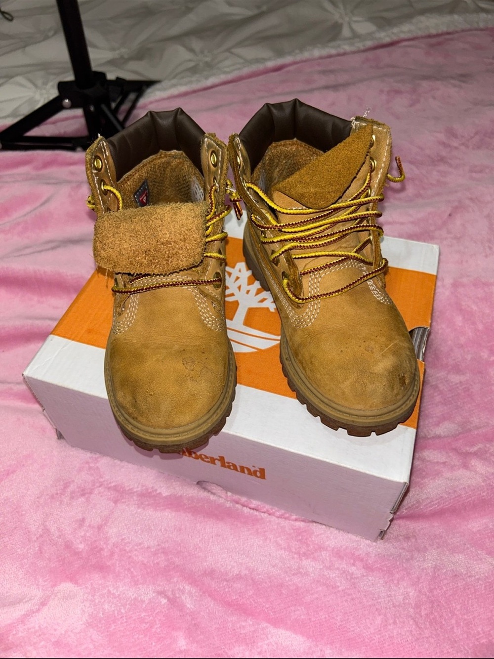 Timberland Kids Wheat/Tan Lace-Up Suede Boots